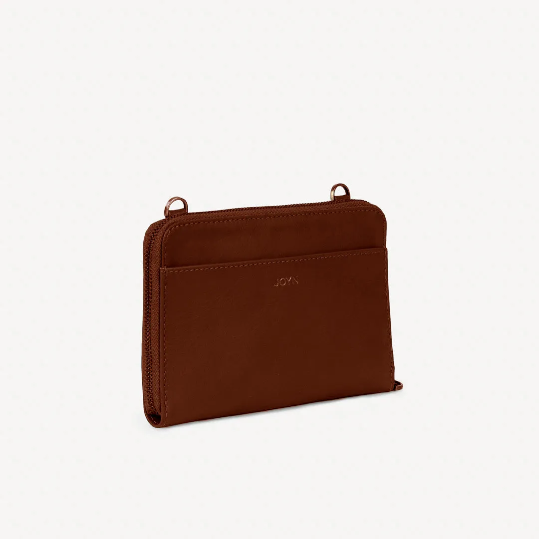 Crossbody Leather Wallet - Brown