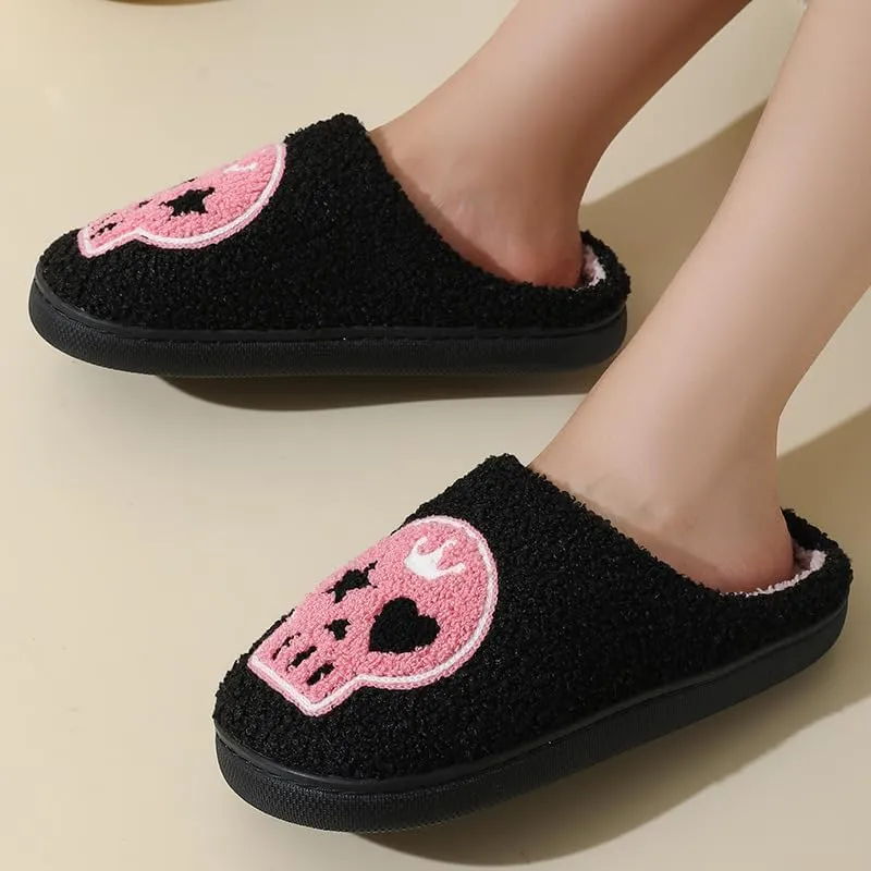 Crown Skull Cotton Slippers Halloween Cartoon Warm Cotton Slippers Male and Female Couples Home Indoor Cotton Slippers