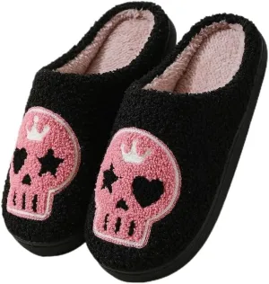 Crown Skull Cotton Slippers Halloween Cartoon Warm Cotton Slippers Male and Female Couples Home Indoor Cotton Slippers