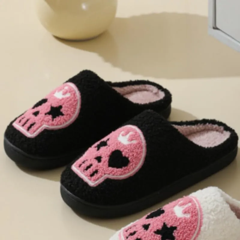 Crown Skull Cotton Slippers Halloween Cartoon Warm Cotton Slippers Male and Female Couples Home Indoor Cotton Slippers