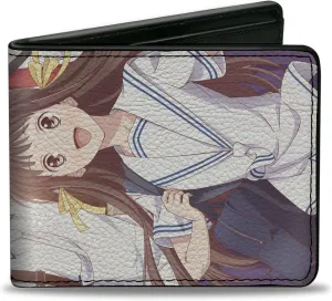 Crunchyroll Wallet, Bifold, Fruits Basket Season One Six Character Outdoor Group Pose, Vegan Leather