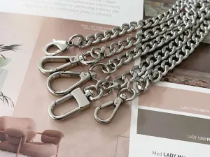 Curb Silver Chain for Bag, Luxury Stainless Steel Chain