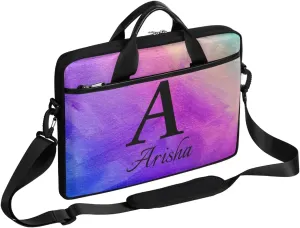Custom Laptop Bag with Name,Personalized Laptop Shoulder Bag Add Your Own Name,Customized Portable Computer Pocket Case Gifts