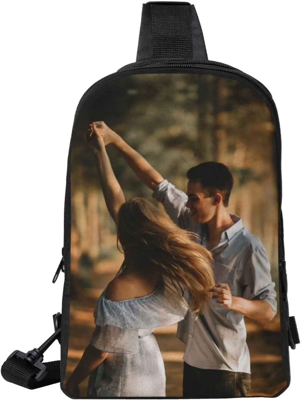 Custom Sling Bag for Men Women Personalized Crossbody Bags with Photo Text Customized Chest Bag for Hiking Travel