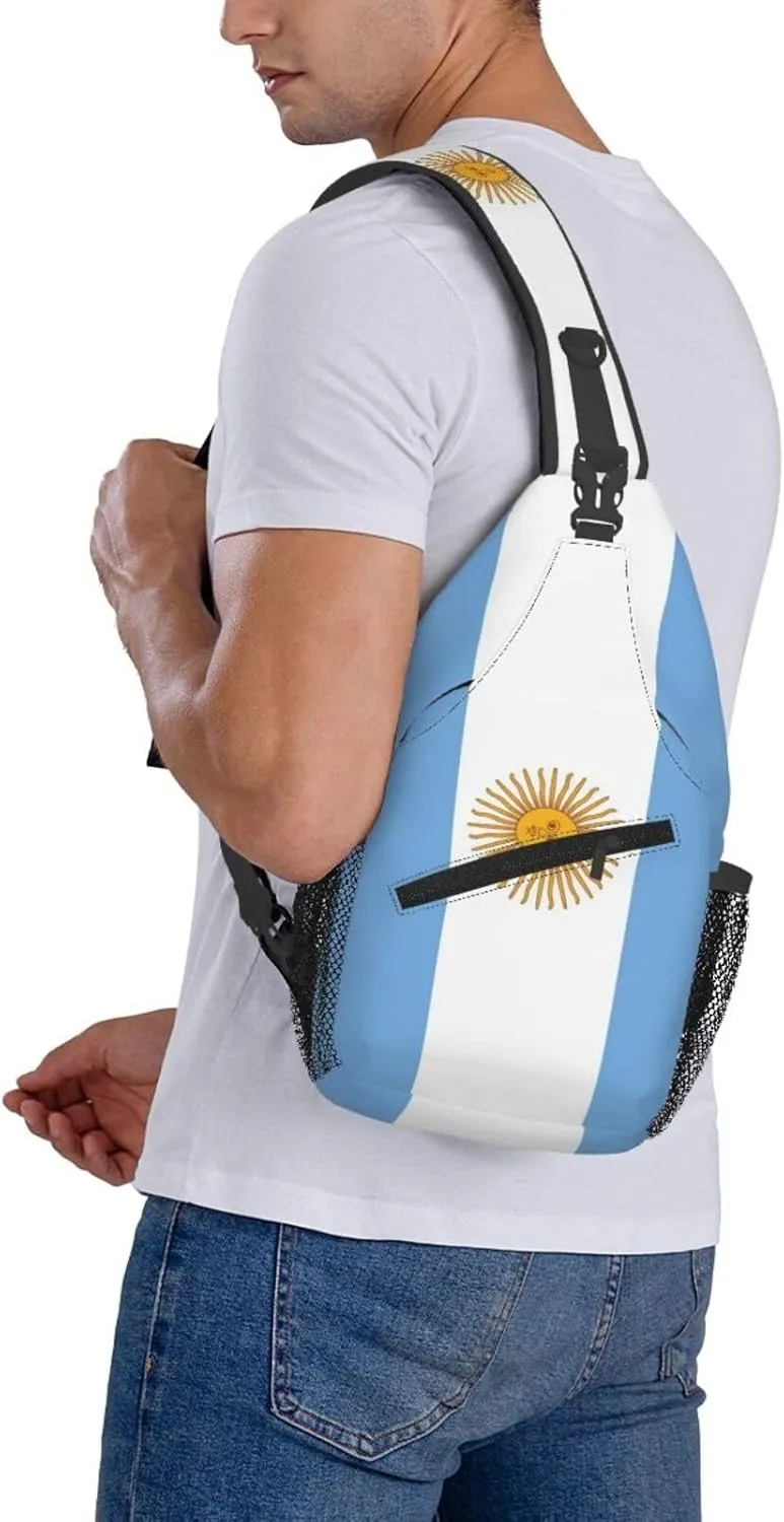 Cute Argentina Flag Sling Backpack Multipurpose Crossbody Sling Bag Travel Hiking Crossbody Shoulder Bag Backpack