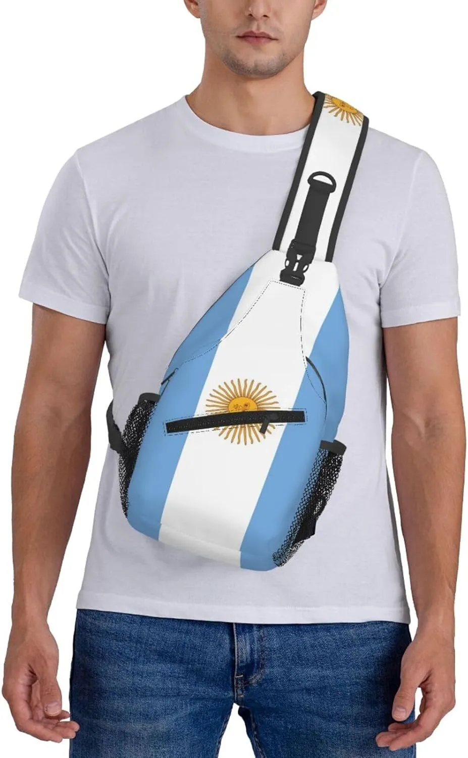 Cute Argentina Flag Sling Backpack Multipurpose Crossbody Sling Bag Travel Hiking Crossbody Shoulder Bag Backpack
