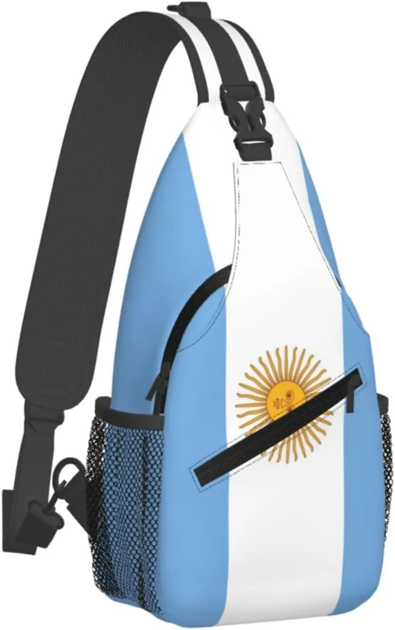 Cute Argentina Flag Sling Backpack Multipurpose Crossbody Sling Bag Travel Hiking Crossbody Shoulder Bag Backpack