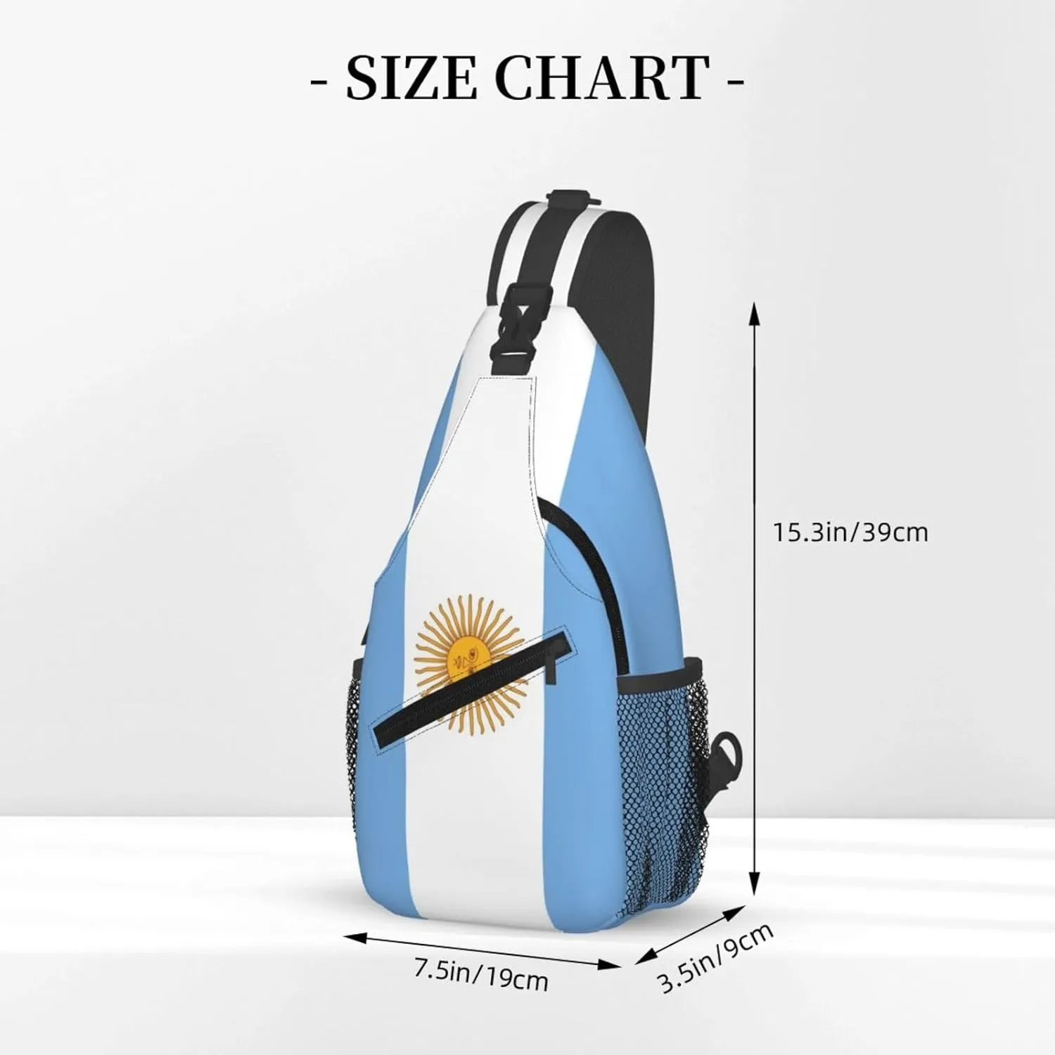 Cute Argentina Flag Sling Backpack Multipurpose Crossbody Sling Bag Travel Hiking Crossbody Shoulder Bag Backpack