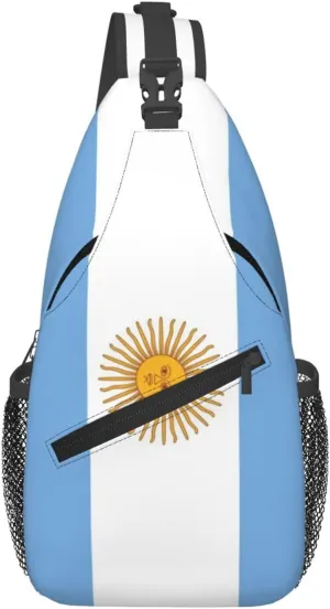 Cute Argentina Flag Sling Backpack Multipurpose Crossbody Sling Bag Travel Hiking Crossbody Shoulder Bag Backpack