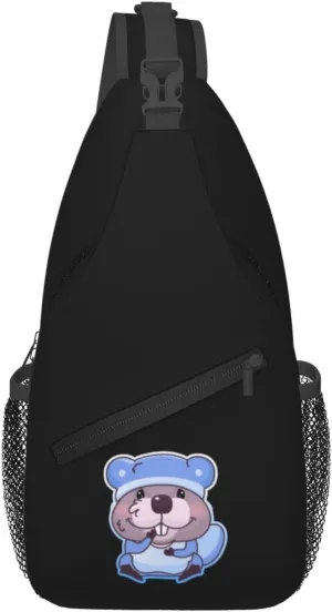 Cute Beaver Crossbody Bags For Women Men Chest Backpack Gym Shoulder Bag Travel Outdoor Sports Casual Crossbody Bags