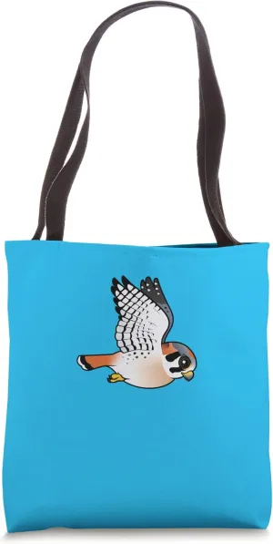 Cute Cartoon Flying Kestrel Falcon | Bird of Prey Raptor Tote Bag
