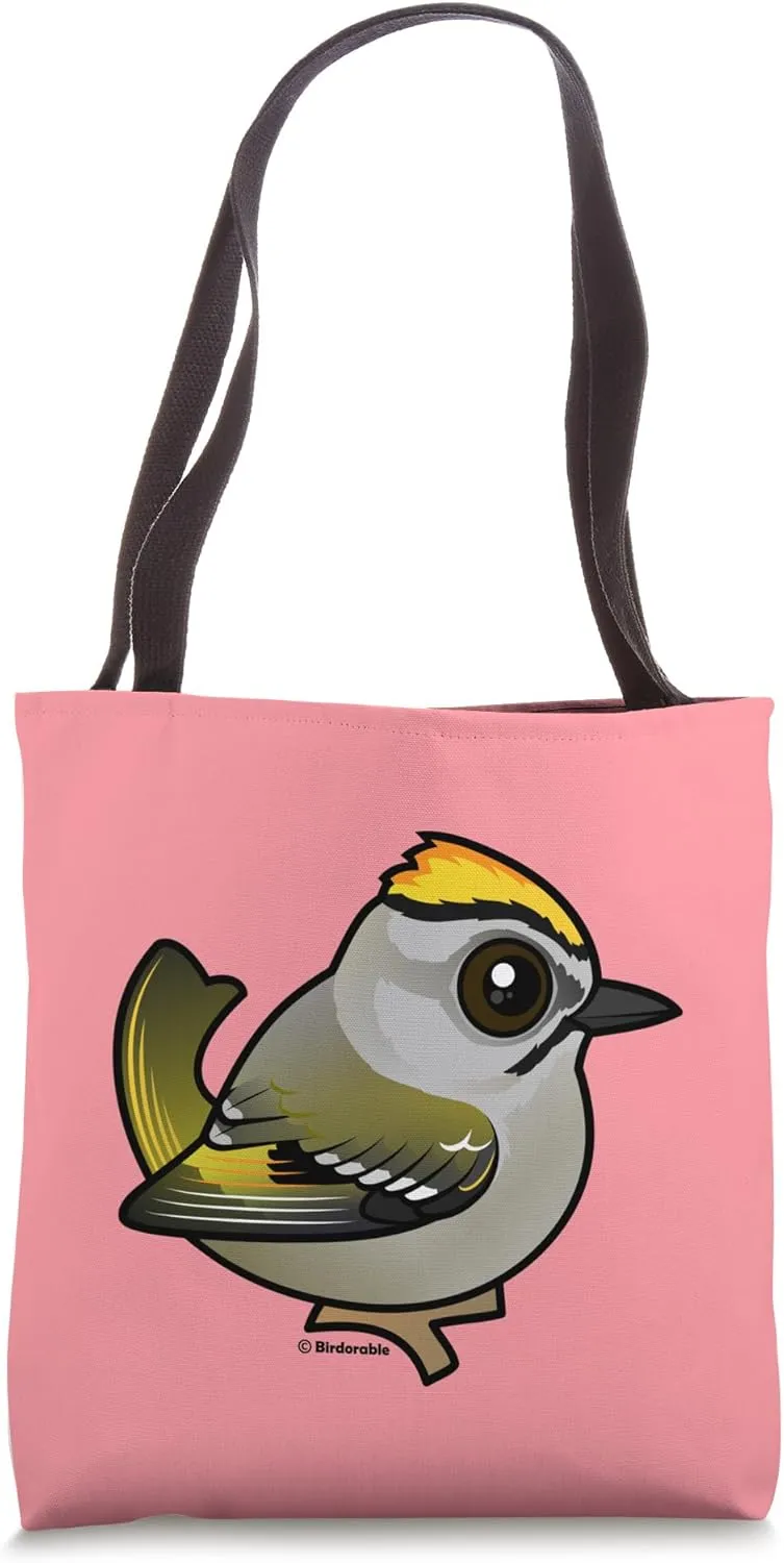 Cute Cartoon Golden-crowned Kinglet Birdorable Bird Species Tote Bag