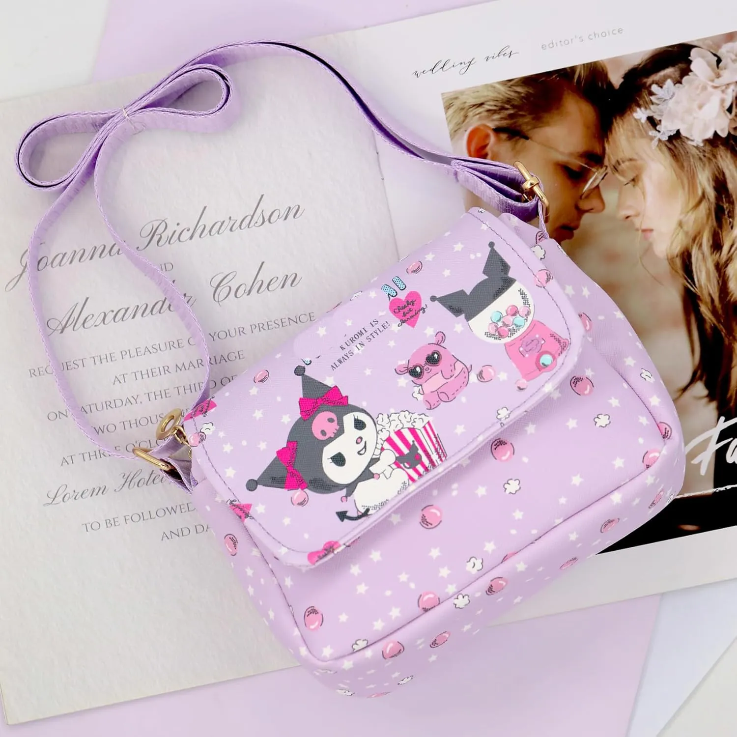 Cute Crossbody Bag Cartoon Kitty Melody Wallet Kawaii Phone Purse Coin Wallets Gift for Girls Women