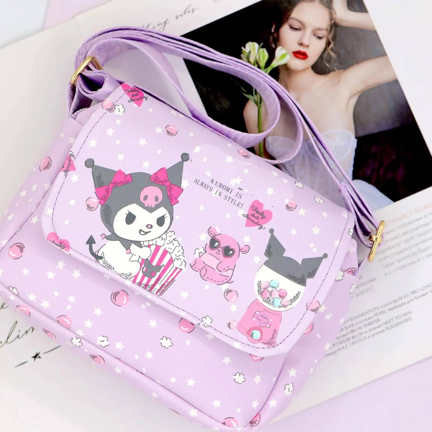Cute Crossbody Bag Cartoon Kitty Melody Wallet Kawaii Phone Purse Coin Wallets Gift for Girls Women