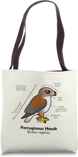 Cute Ferruginous Hawk Statistics Cartoon Birdorable Tote Bag