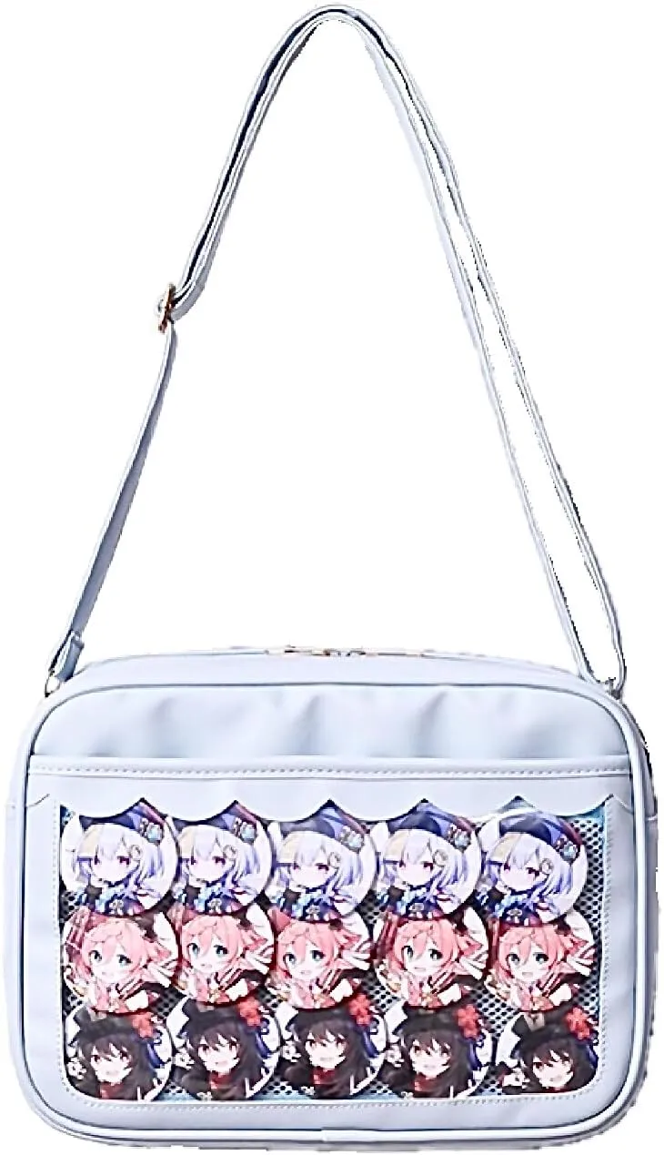 Cute Ita Bag Multi-Purpose Crossbody Bag Messenger Bag Shoulder Tote Bag Purse Kawaii Anime Pin Display Bag for Cosplay