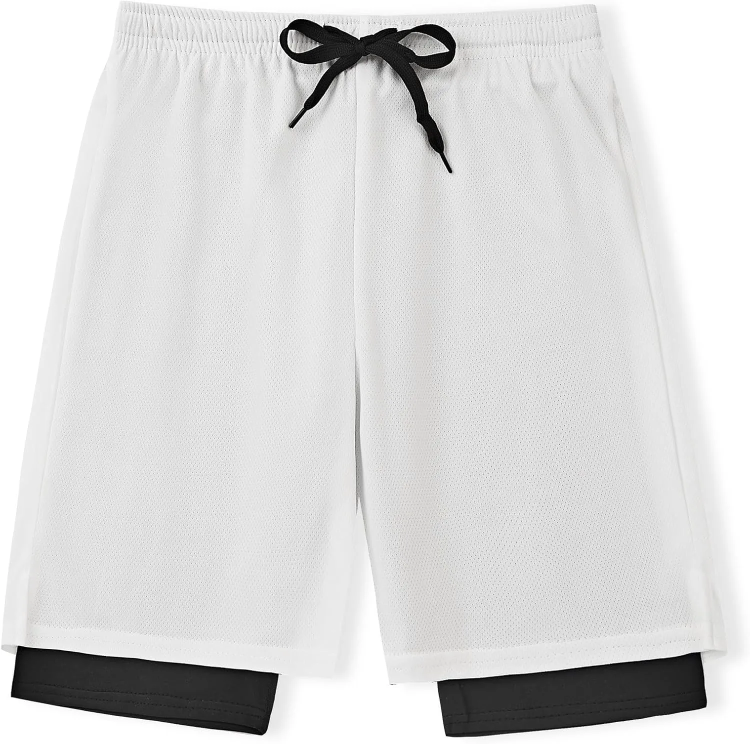 DANI CHINS Boys 2 in 1 Athletic Active Shorts Sports Running Quick Dry Breathable Compression Shorts