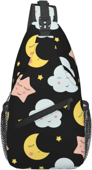 Day And Night Seamless Illustration Crossbody Bags For Women Men Chest Backpack Gym Shoulder Bag Travel Outdoor Sports Casual Crossbody Bags