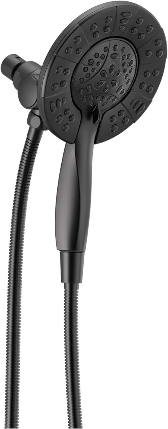 Delta Faucet 4-Spray In2ition Dual Shower Head with Handheld Spray, Matte Black Shower Head with Hose, Showerheads & Handheld Showers, Handheld Shower Heads, Matte Black 58499-BL