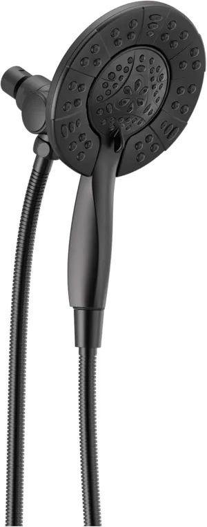 Delta Faucet 4-Spray In2ition Dual Shower Head with Handheld Spray, Matte Black Shower Head with Hose, Showerheads & Handheld Showers, Handheld Shower Heads, Matte Black 58499-BL