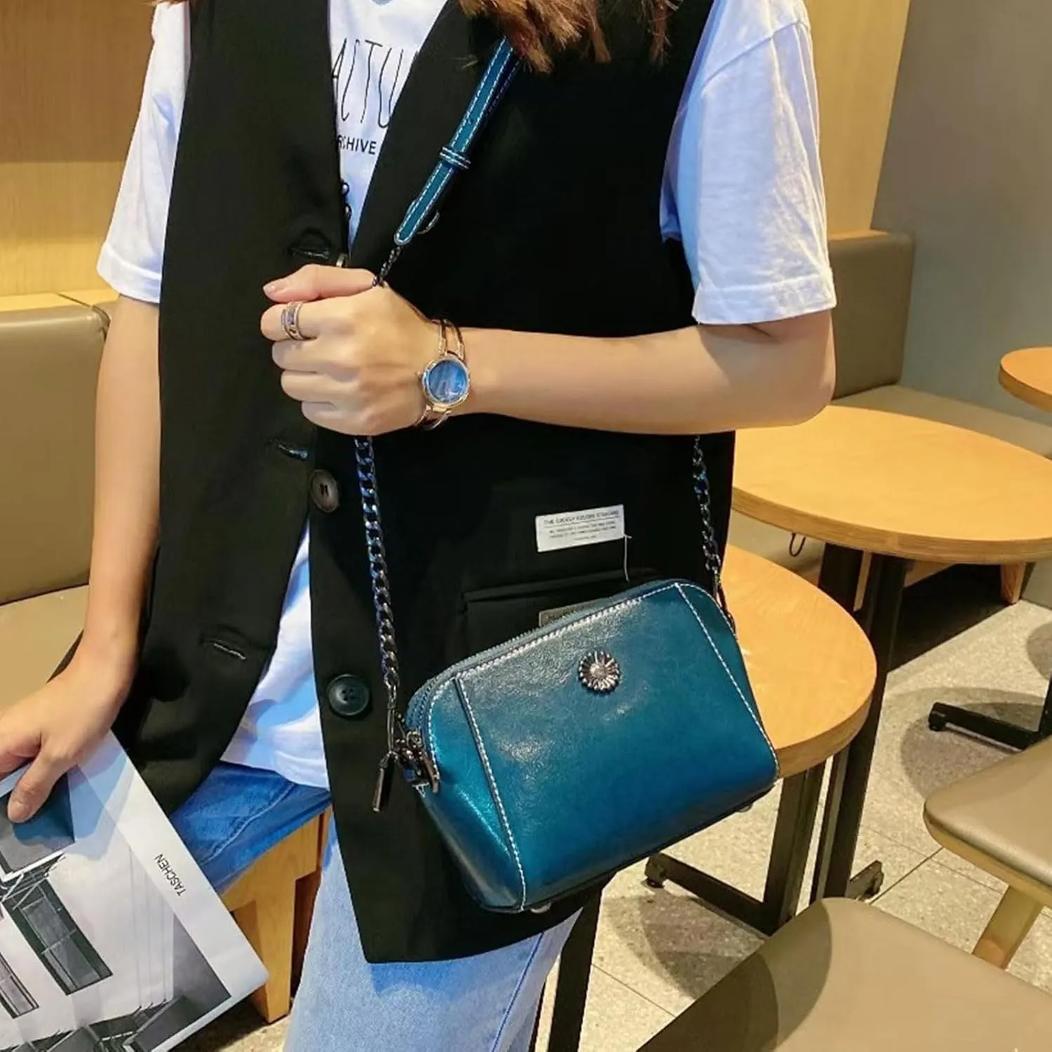 Designer Leather Small Crossbody Bags Purses for Women Cell Phone Bag Soft Women's Shoulder Handbags Gifts for Women