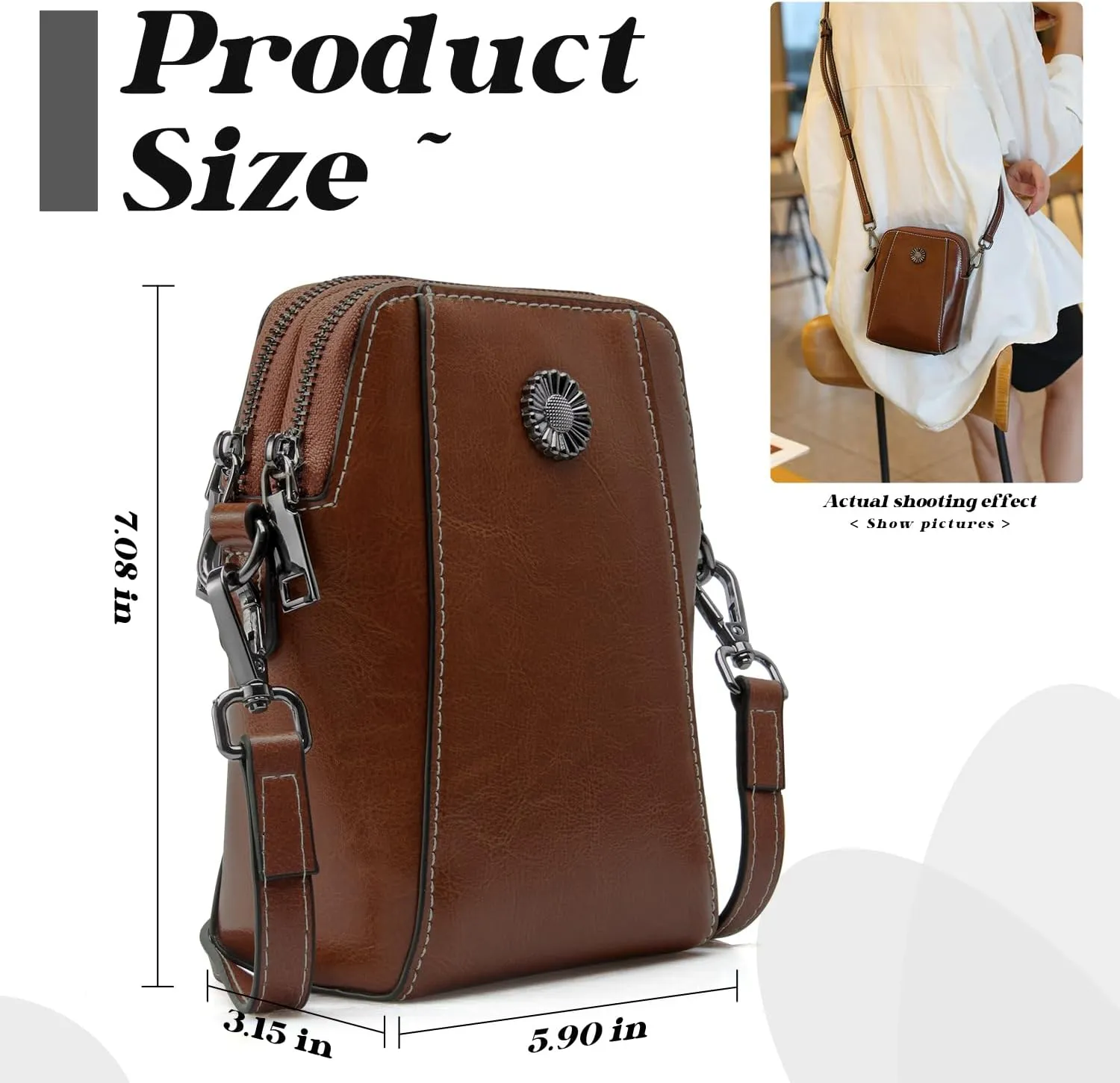 Designer Leather Small Crossbody Bags Purses for Women Cell Phone Bag Soft Women's Shoulder Handbags Gifts for Women