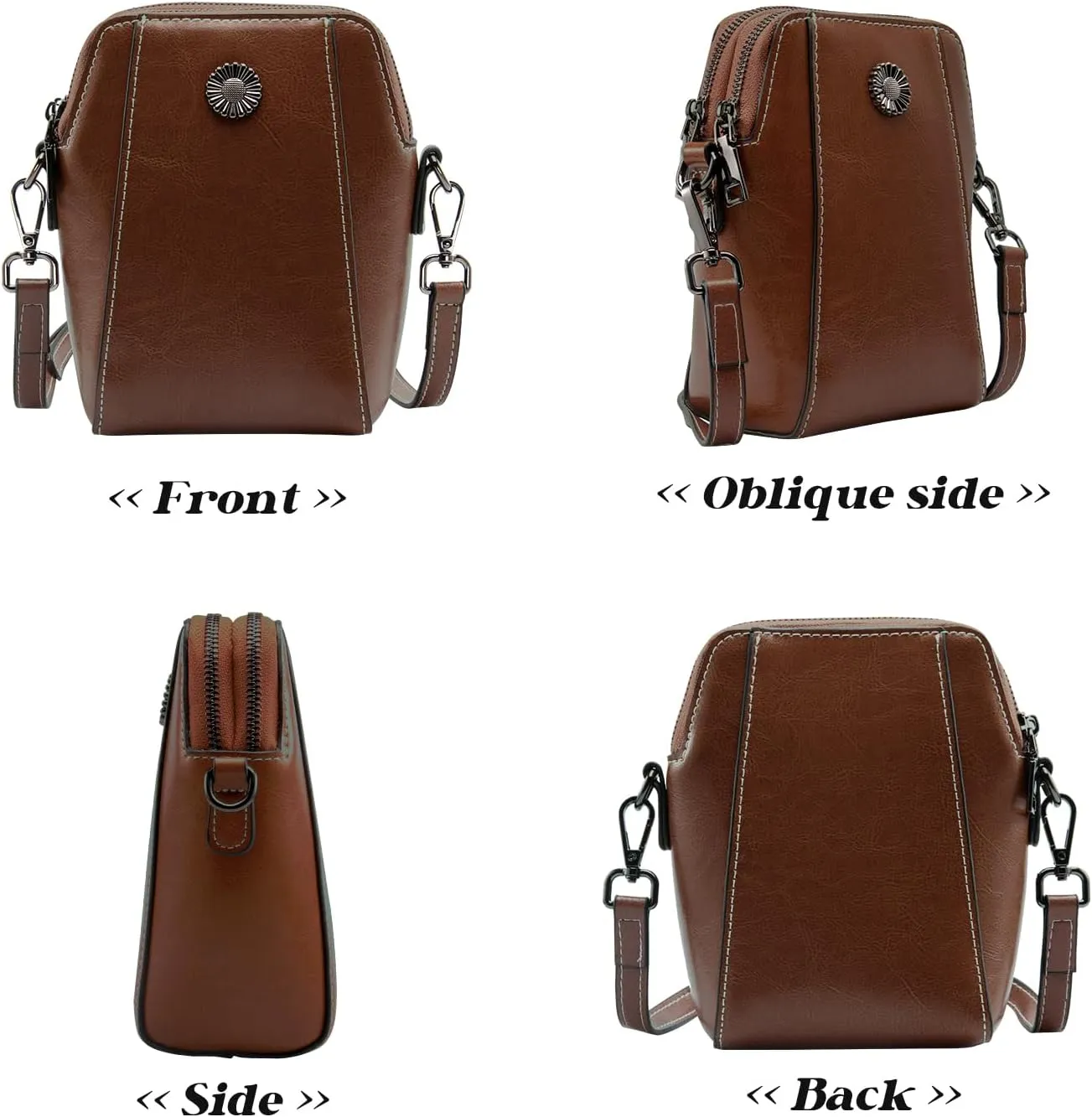 Designer Leather Small Crossbody Bags Purses for Women Cell Phone Bag Soft Women's Shoulder Handbags Gifts for Women