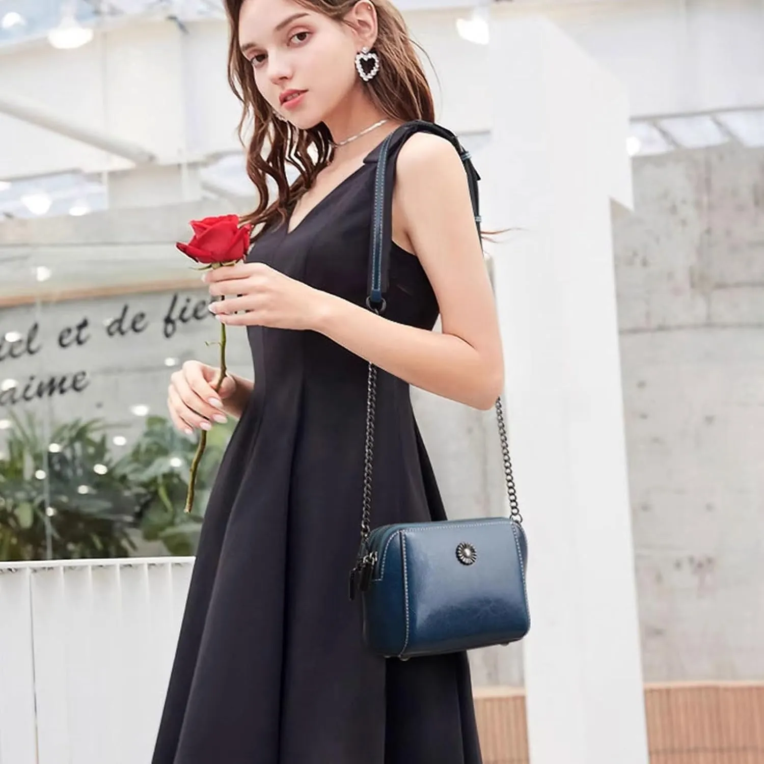 Designer Leather Small Crossbody Bags Purses for Women Cell Phone Bag Soft Women's Shoulder Handbags Gifts for Women