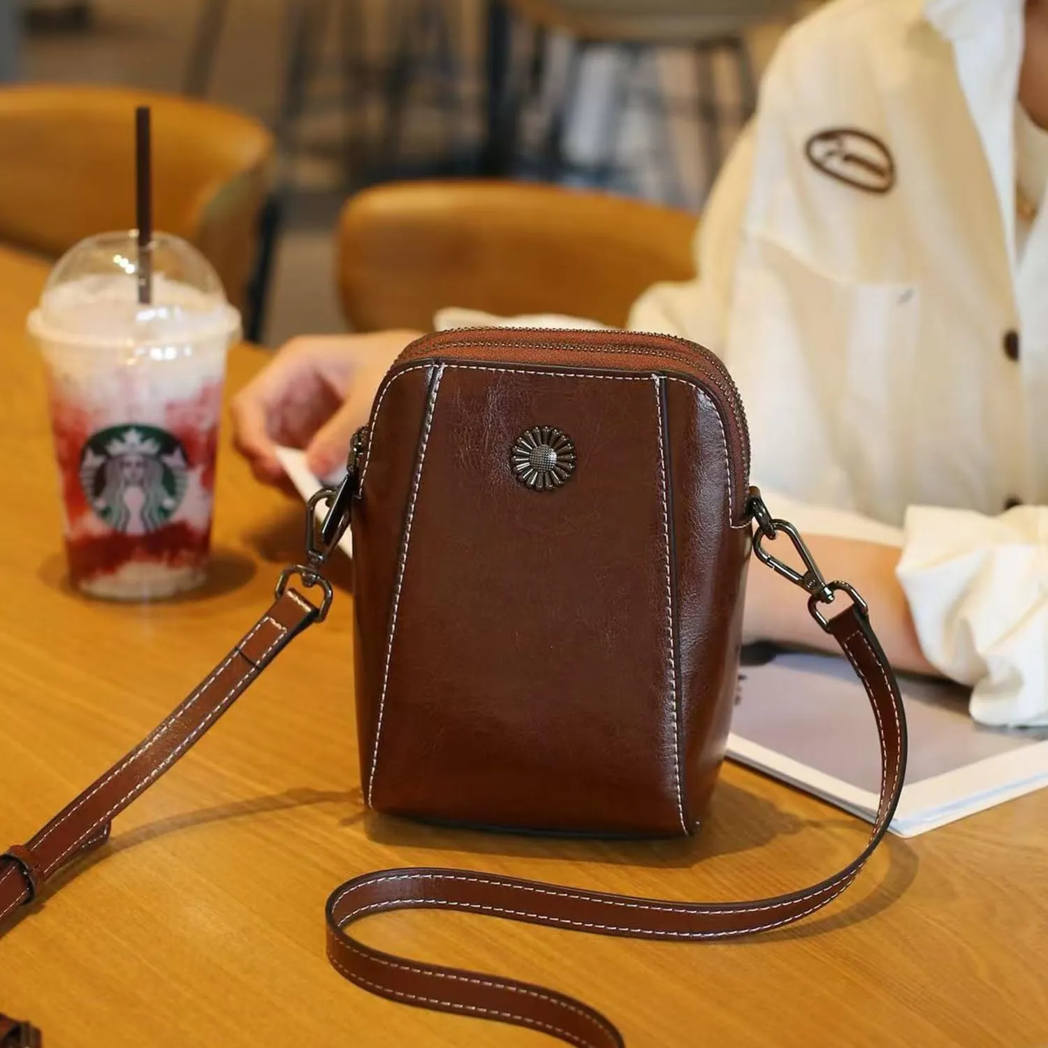 Designer Leather Small Crossbody Bags Purses for Women Cell Phone Bag Soft Women's Shoulder Handbags Gifts for Women