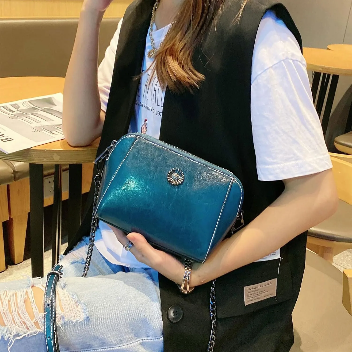 Designer Leather Small Crossbody Bags Purses for Women Cell Phone Bag Soft Women's Shoulder Handbags Gifts for Women