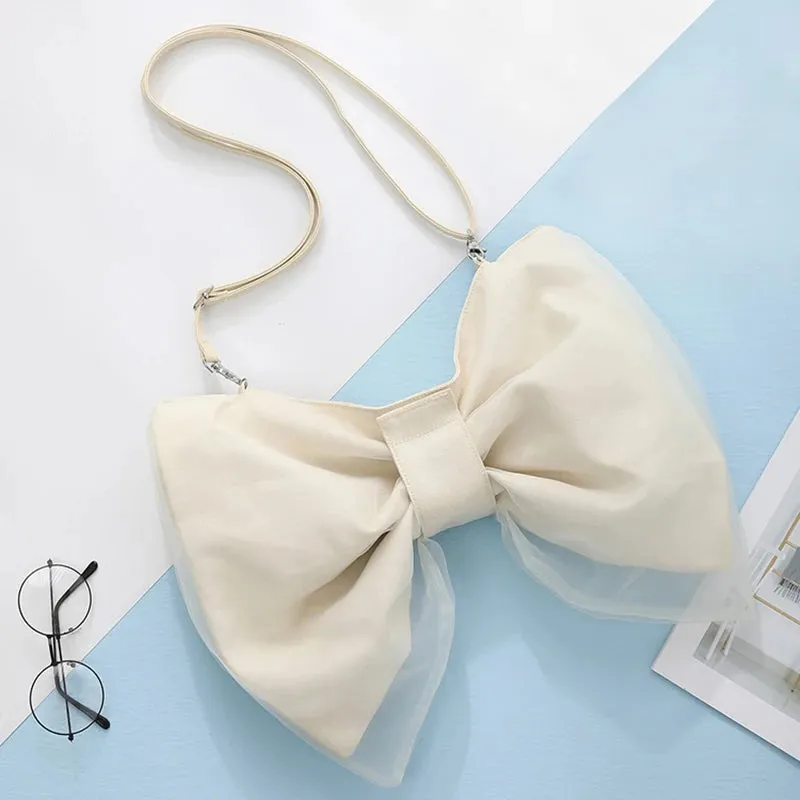 Designer Luxury Handbags For Women Bow Tie Canvas Shoulder Bag Party Casual Crossbody Bags Fashion Trend Female Clutch 2022