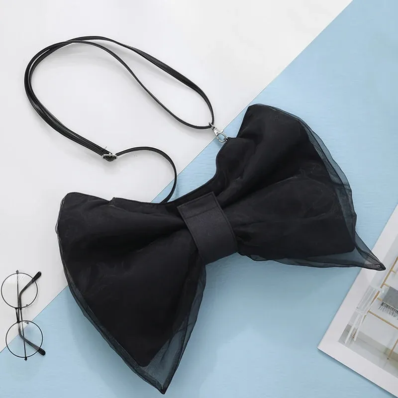 Designer Luxury Handbags For Women Bow Tie Canvas Shoulder Bag Party Casual Crossbody Bags Fashion Trend Female Clutch 2022