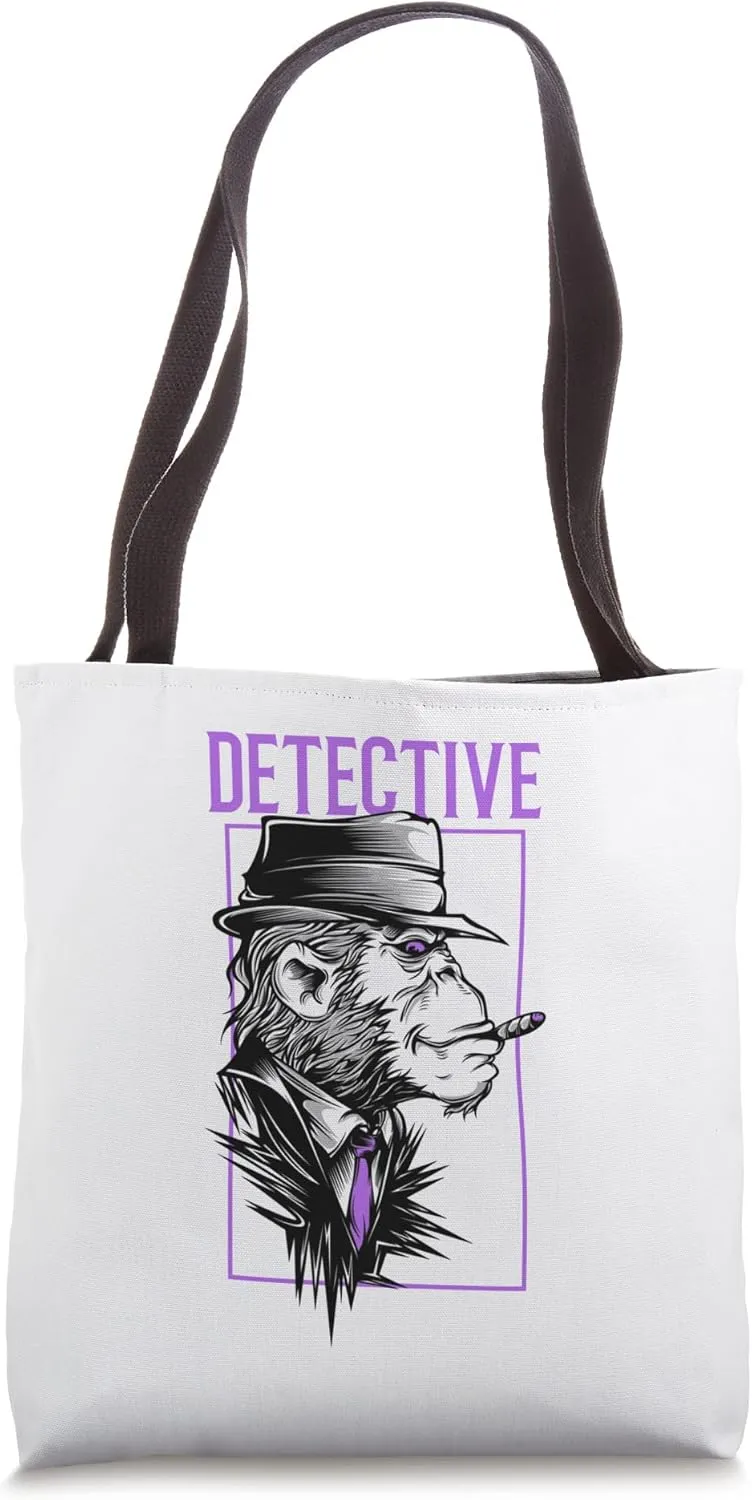 Detective Basically A Detective Ape Funny Men Cartoon Fans Tote Bag