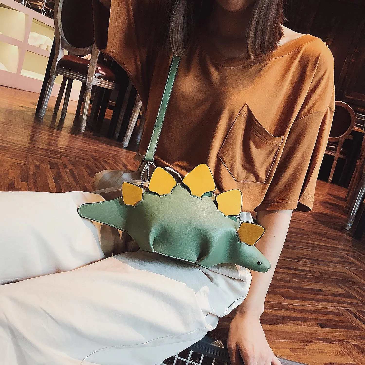 Dinosaur Shoulder Purses,PU Stegosaurus CrossBody Bag for Girl Women
