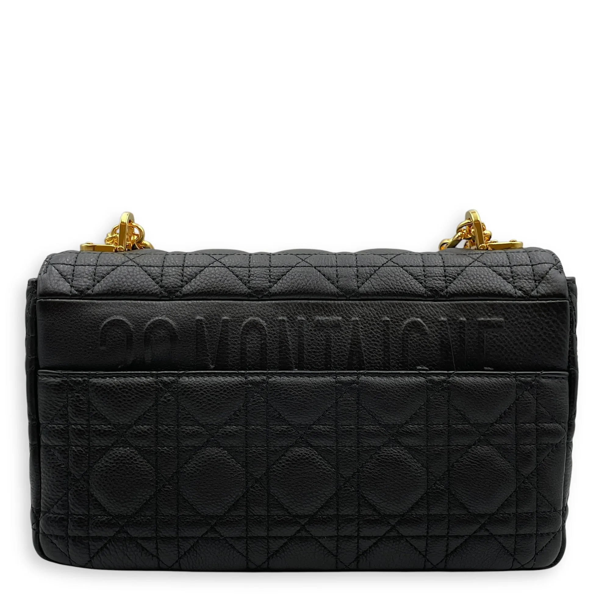 Dior Caro Black Crossbody Bag in Calfskin, Gold hardware