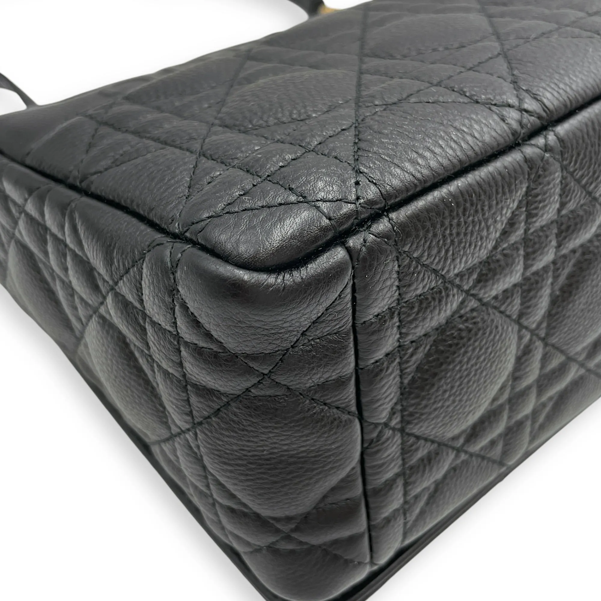 Dior Caro Black Crossbody Bag in Calfskin, Gold hardware
