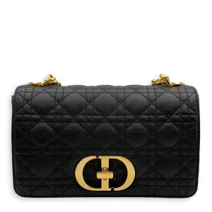 Dior Caro Black Crossbody Bag in Calfskin, Gold hardware