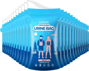 Disposable Urine Bags,900ML Pee Bags for Travel for Women/Men with Big Funnel,Leak-Proof Emergency Portable Travel Urinal and Vomit Bags for Travel,Car,Camping,Traffic,Pregnant, Patient, Kids