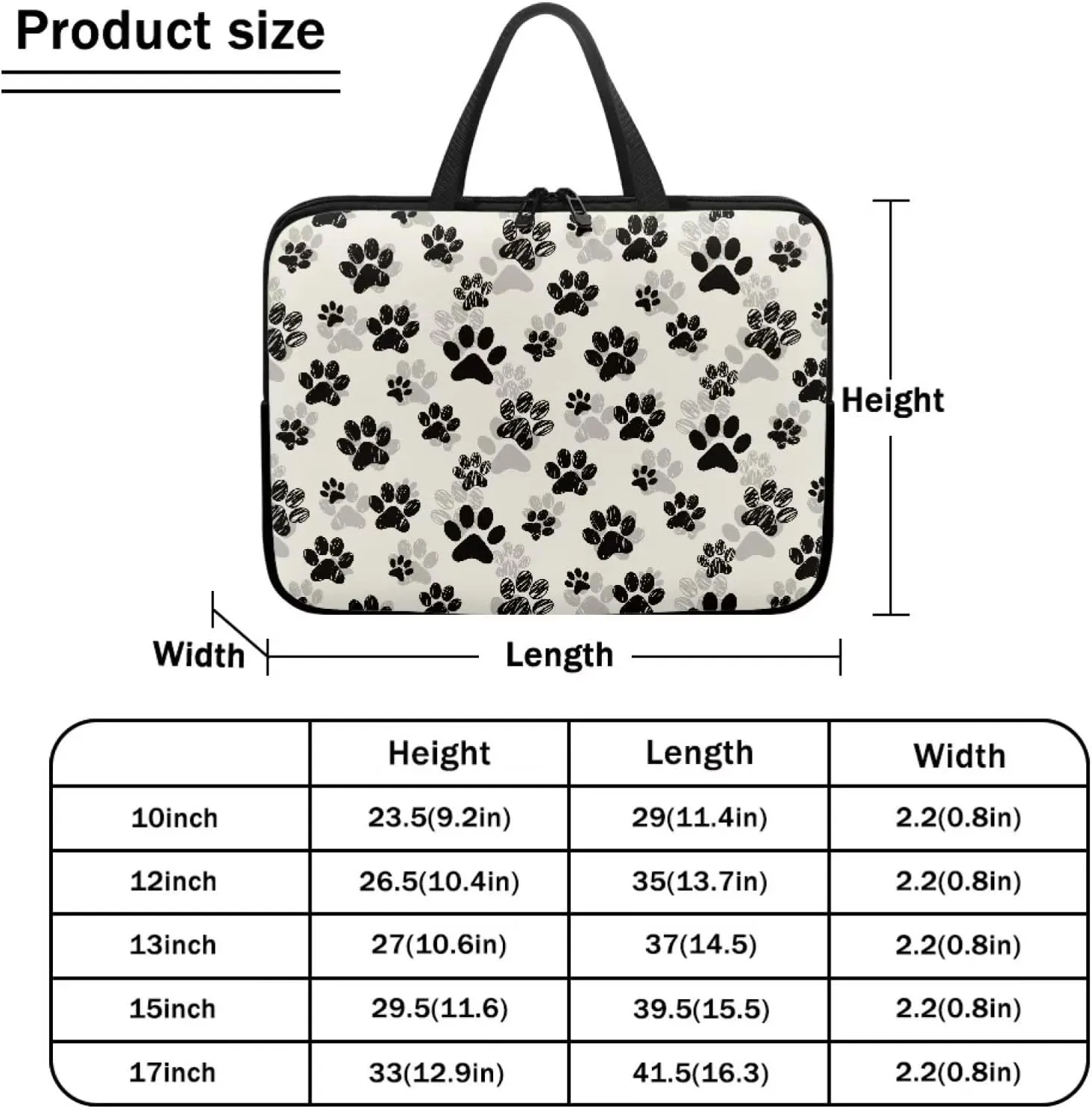 Dog Paw Laptop Case Computer Carrying Bag Laptop and Tablet Case Laptop Tote for Teens Girls Boys Men Women