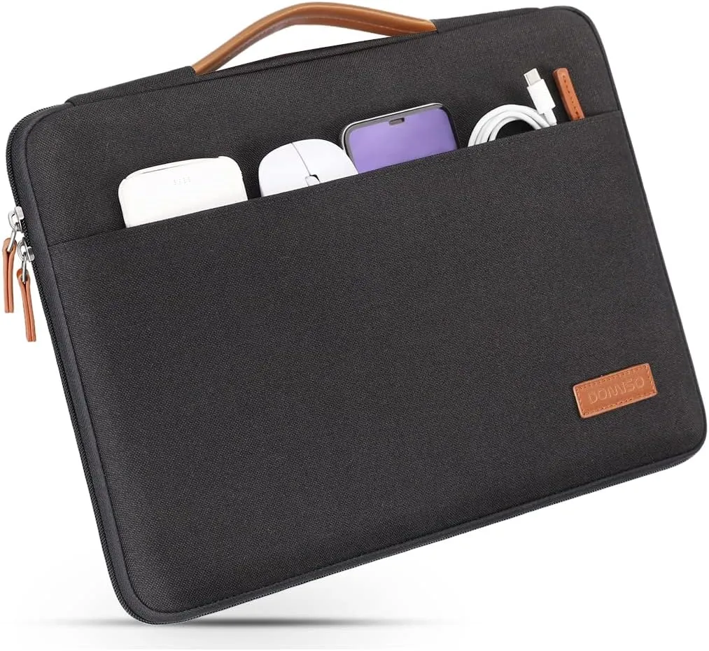 DOMISO 13 inch Laptop Sleeve Case Waterproof Carrying Bag for 12.5-13" Notebook/13 MacBook/12.9" iPad Pro/13 MacBook Air Retina 2018/12.3" Microsoft Surface Pro, Black