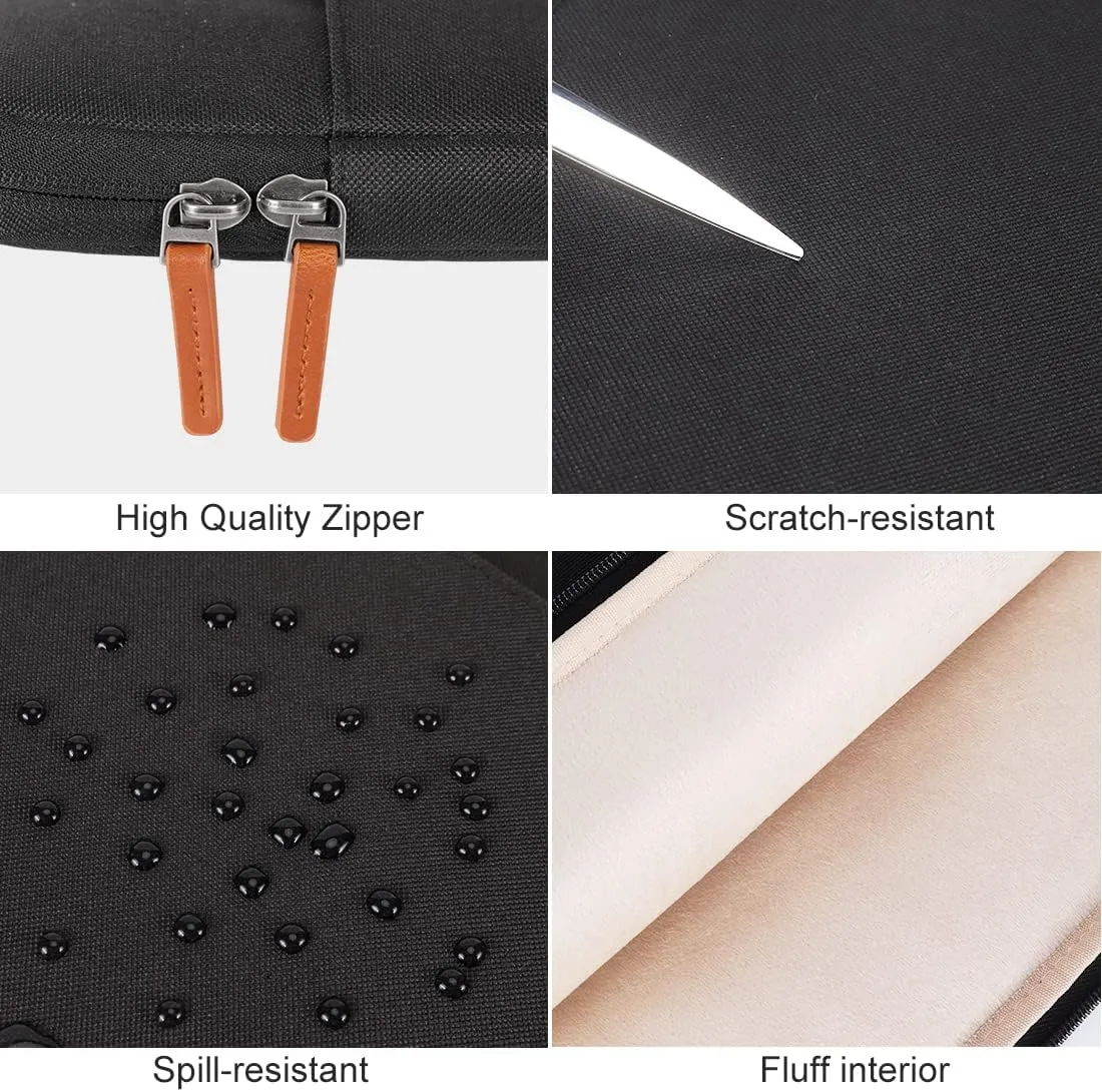DOMISO 13 inch Laptop Sleeve Case Waterproof Carrying Bag for 12.5-13" Notebook/13 MacBook/12.9" iPad Pro/13 MacBook Air Retina 2018/12.3" Microsoft Surface Pro, Black
