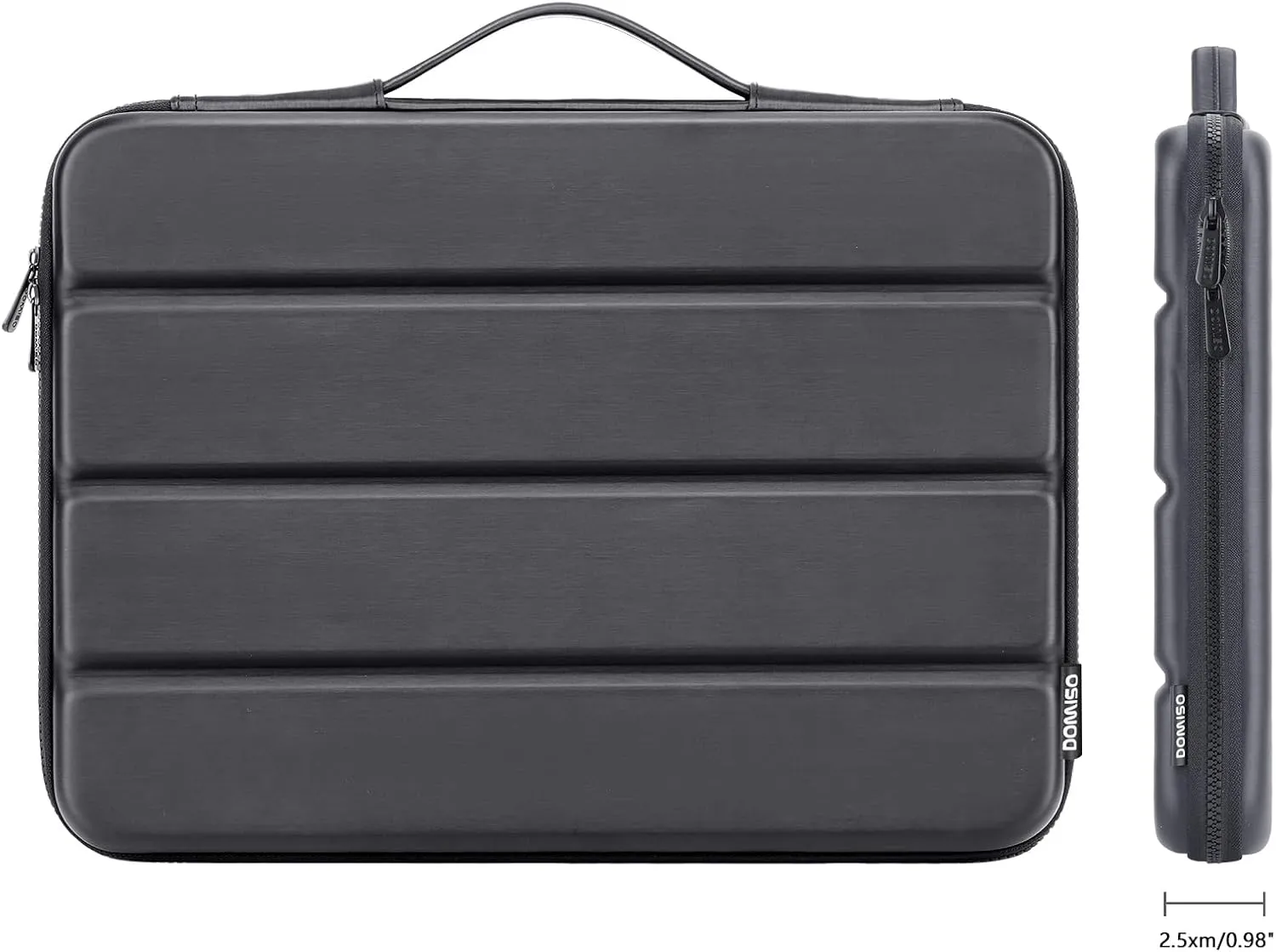 DOMISO 15.6 inch Laptop Sleeve Shoulder Bag Shockproof Computer Bag Waterproof EVA Protective Carrying Case for 16" MacBook Pro/Max M2 M1 2019-2023,15"-16" Asus HP Dell Laptop,Dell XPS 15,Black