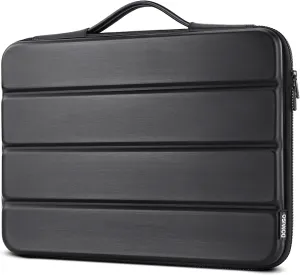 DOMISO 15.6 inch Laptop Sleeve Shoulder Bag Shockproof Computer Bag Waterproof EVA Protective Carrying Case for 16" MacBook Pro/Max M2 M1 2019-2023,15"-16" Asus HP Dell Laptop,Dell XPS 15,Black