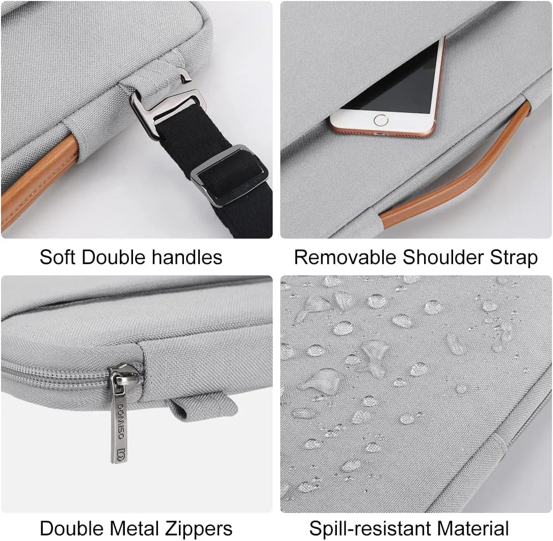 DOMISO Laptop Bag Cover - 17.3" Waterproof & Shockproof Notebook Sleeve Case for HP, MSI, Lenovo & More - Grey