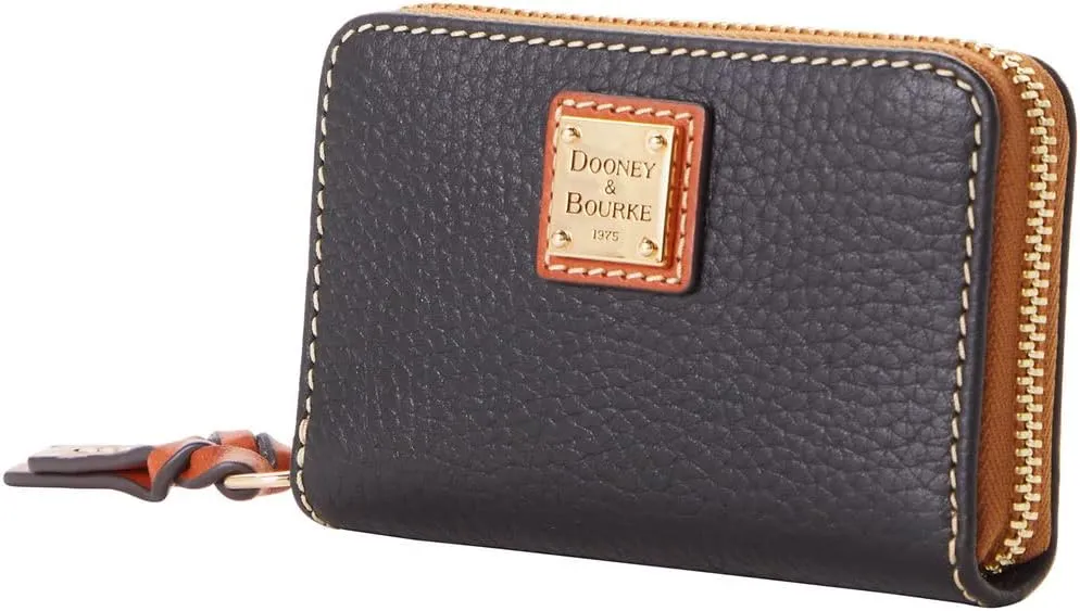 Dooney & Bourke Wallet, Pebble Grain Large Zip Around Credit Card Case Wallet - Black