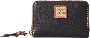 Dooney & Bourke Wallet, Pebble Grain Large Zip Around Credit Card Case Wallet - Black