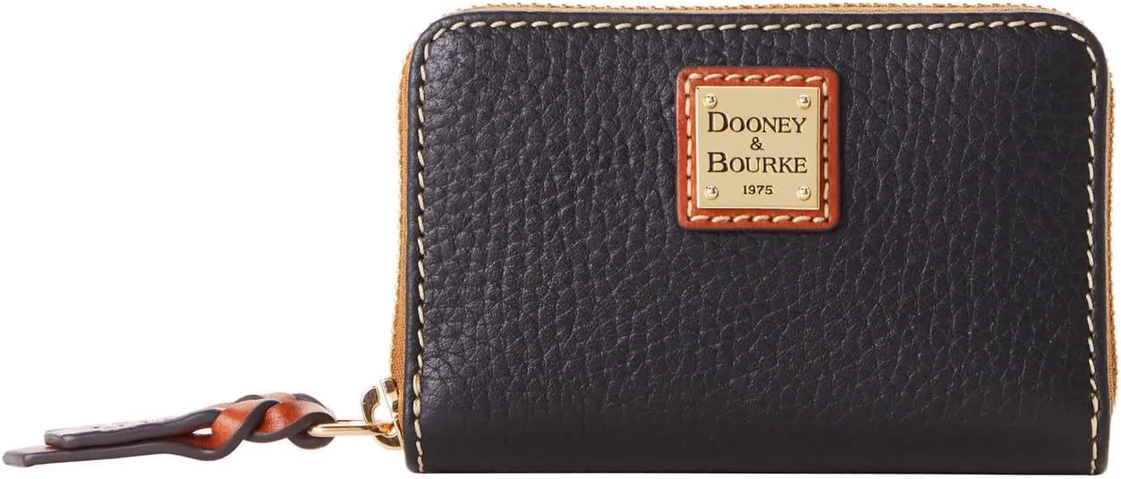 Dooney & Bourke Wallet, Pebble Grain Large Zip Around Credit Card Case Wallet - Black
