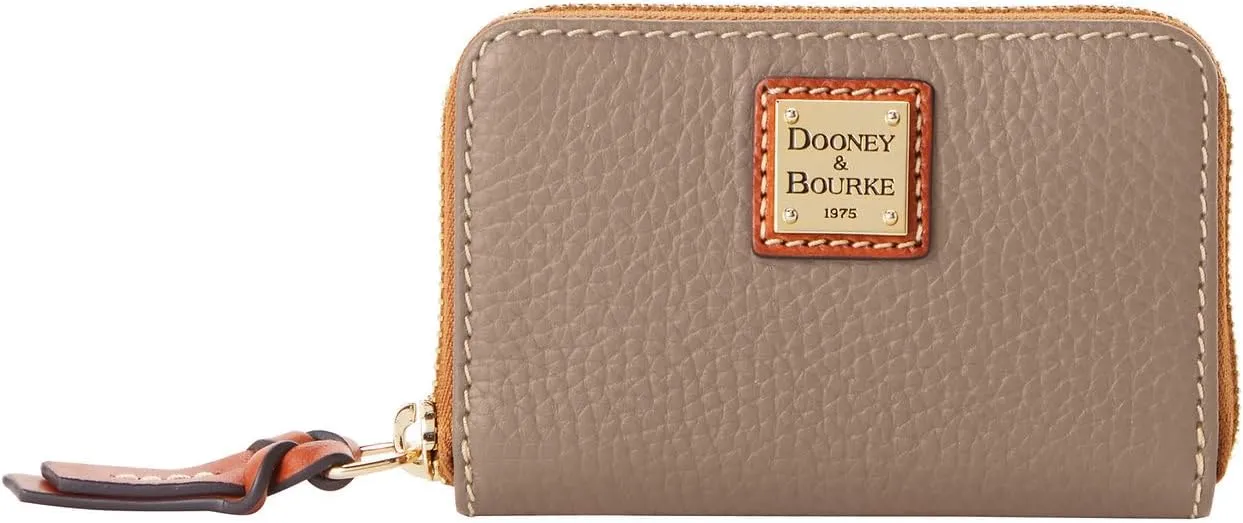 Dooney & Bourke Wallet, Pebble Grain Large Zip Around Credit Card Case Wallet - Brown