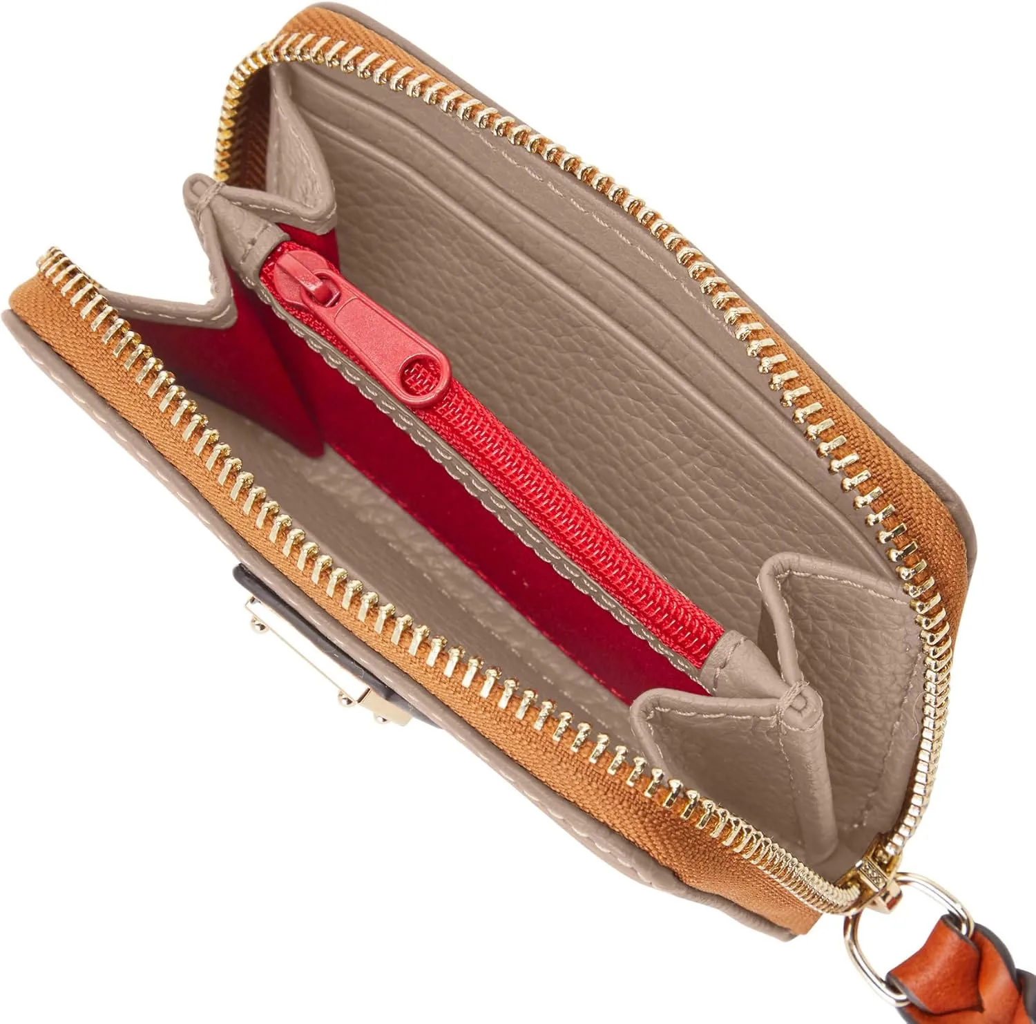 Dooney & Bourke Wallet, Pebble Grain Large Zip Around Credit Card Case Wallet - Brown