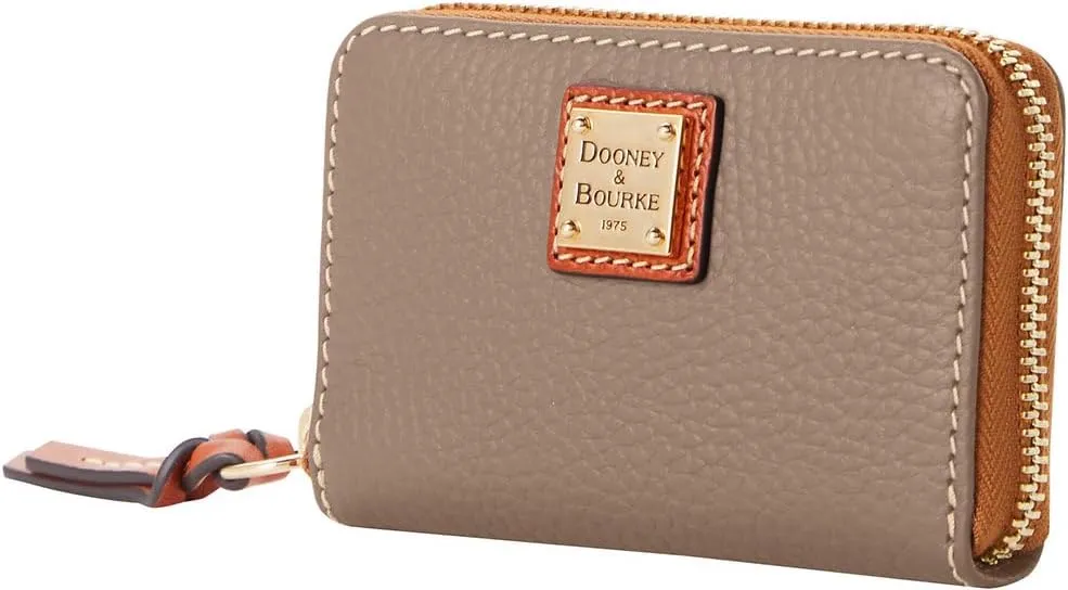Dooney & Bourke Wallet, Pebble Grain Large Zip Around Credit Card Case Wallet - Brown